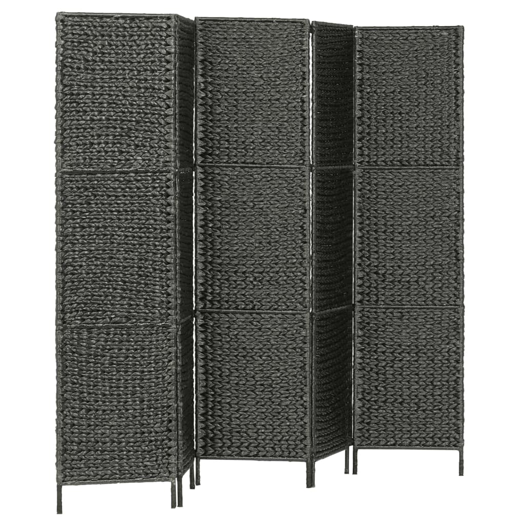 vidaXL Paravan cameră cu 5 panouri, negru, 193x160 cm, zambilă de apă vidaXL Paravan cameră cu 5 panouri, negru, 193x160 cm, zambilă de apă