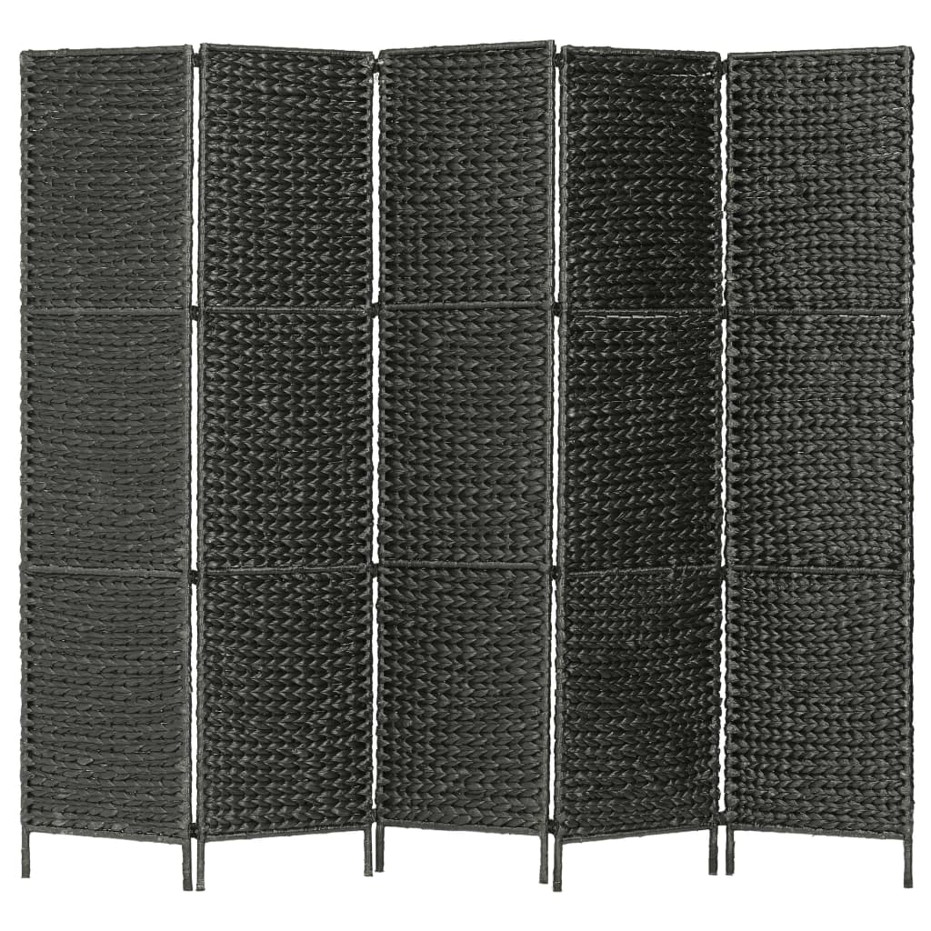 vidaXL Paravan cameră cu 5 panouri, negru, 193x160 cm, zambilă de apă vidaXL Paravan cameră cu 5 panouri, negru, 193x160 cm, zambilă de apă