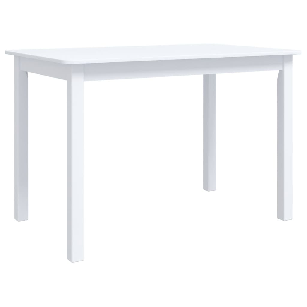 vidaXL Masă de bucătărie, alb, 114 x 71 x 75 cm, lemn masiv de hevea