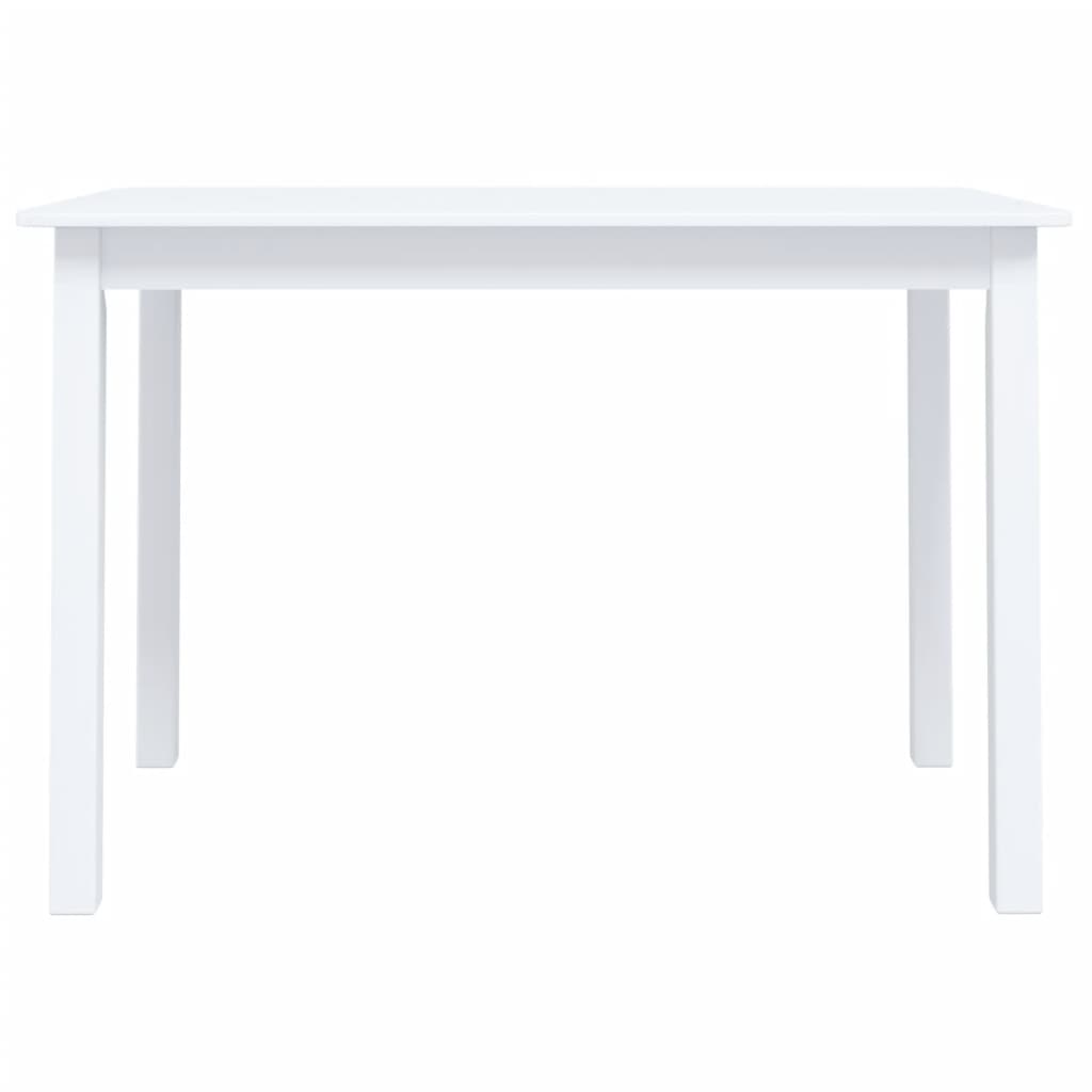 vidaXL Masă de bucătărie, alb, 114 x 71 x 75 cm, lemn masiv de hevea