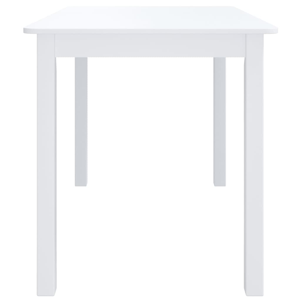 vidaXL Masă de bucătărie, alb, 114 x 71 x 75 cm, lemn masiv de hevea