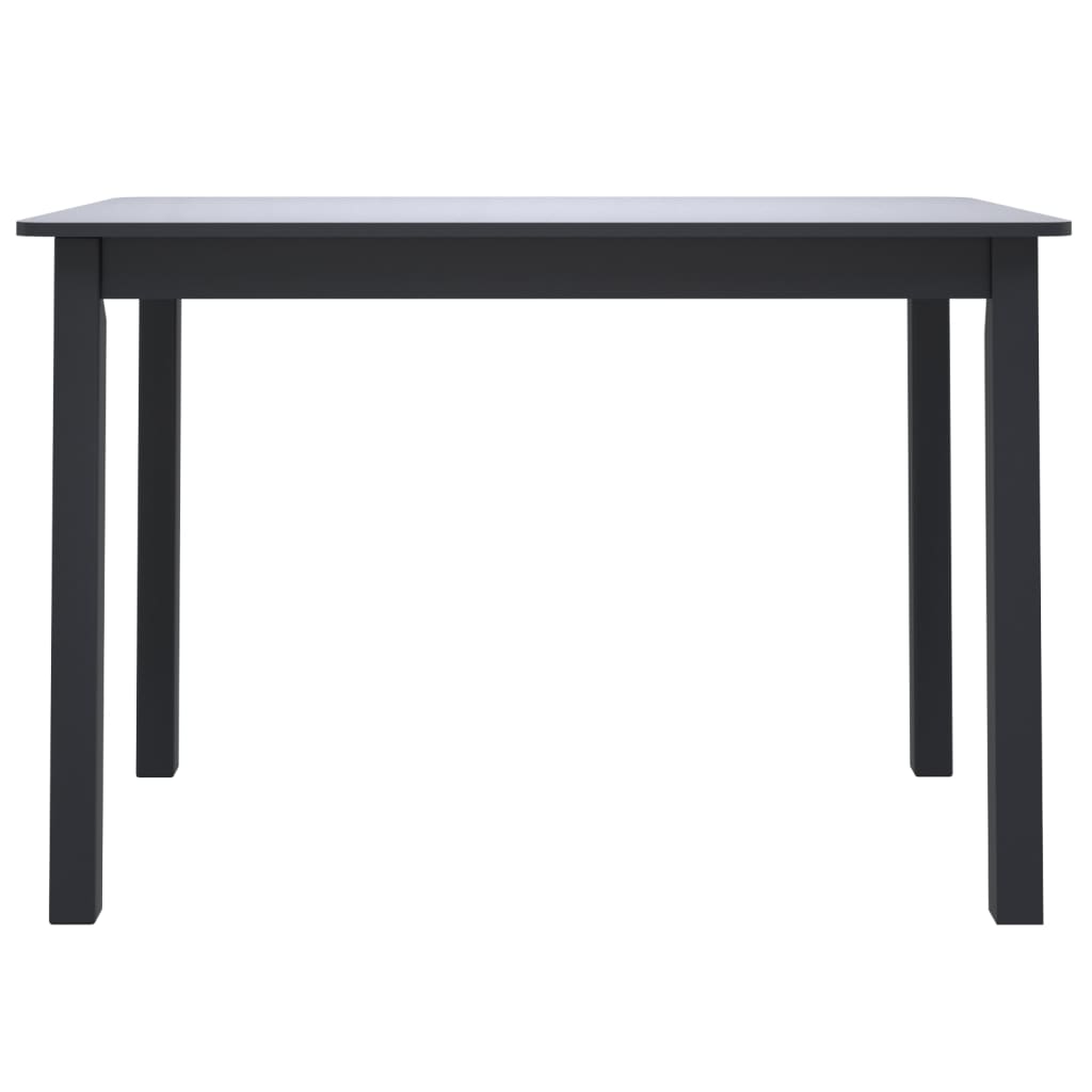 vidaXL Masă de bucătărie, negru, 114 x 71 x 75 cm, lemn masiv de hevea