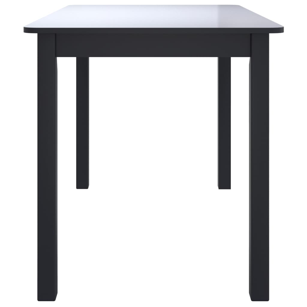 vidaXL Masă de bucătărie, negru, 114 x 71 x 75 cm, lemn masiv de hevea