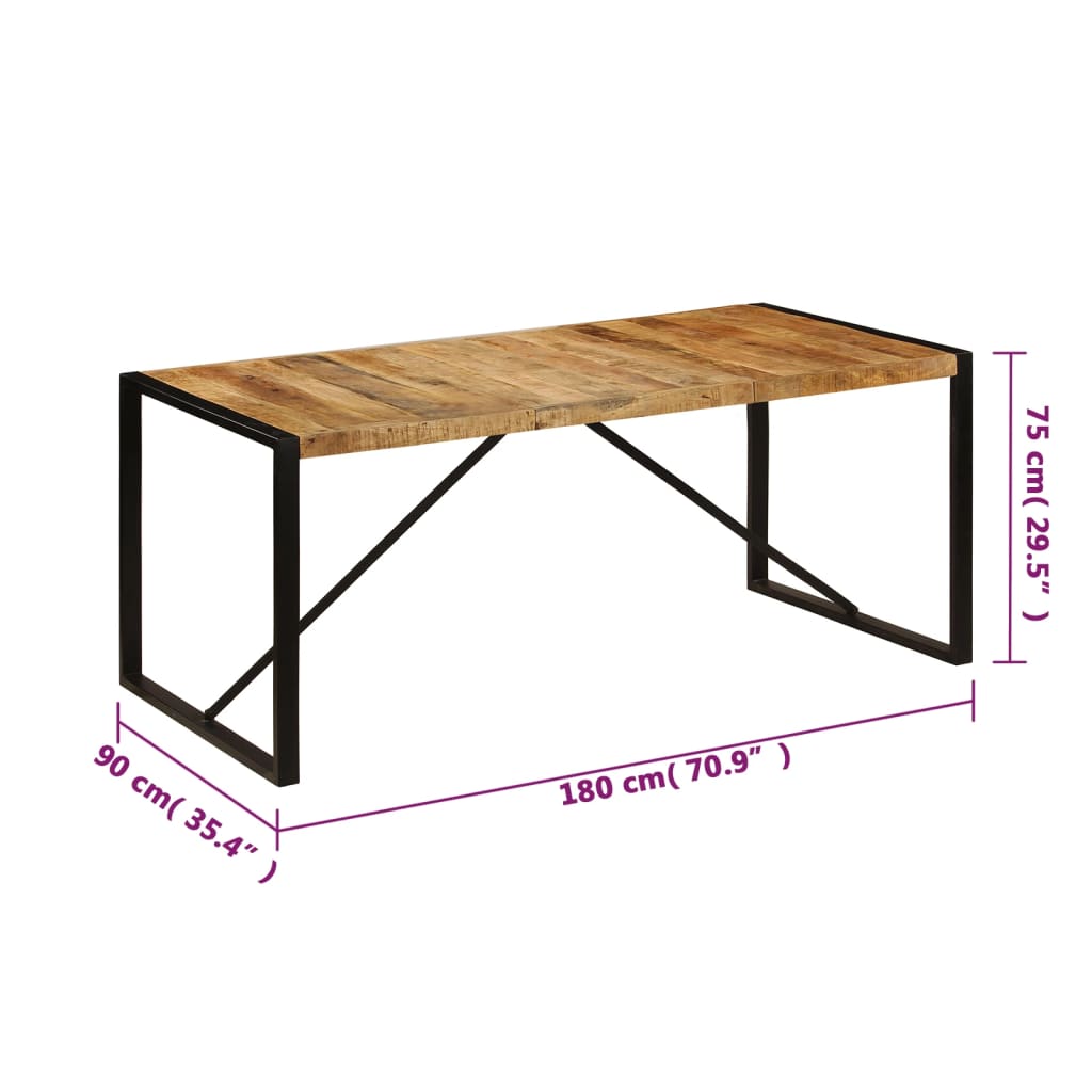 vidaXL Masă de bucătărie, 180 x 90 x 75 cm, lemn masiv de mango vidaXL Masă de bucătărie, 180 x 90 x 75 cm, lemn masiv de mango