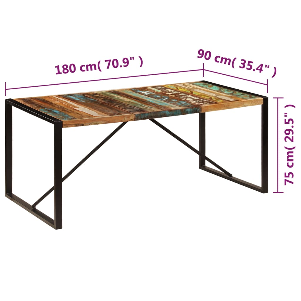 vidaXL Masă de bucătărie, 180 x 90 x 75 cm, lemn masiv reciclat vidaXL Masă de bucătărie, 180 x 90 x 75 cm, lemn masiv reciclat
