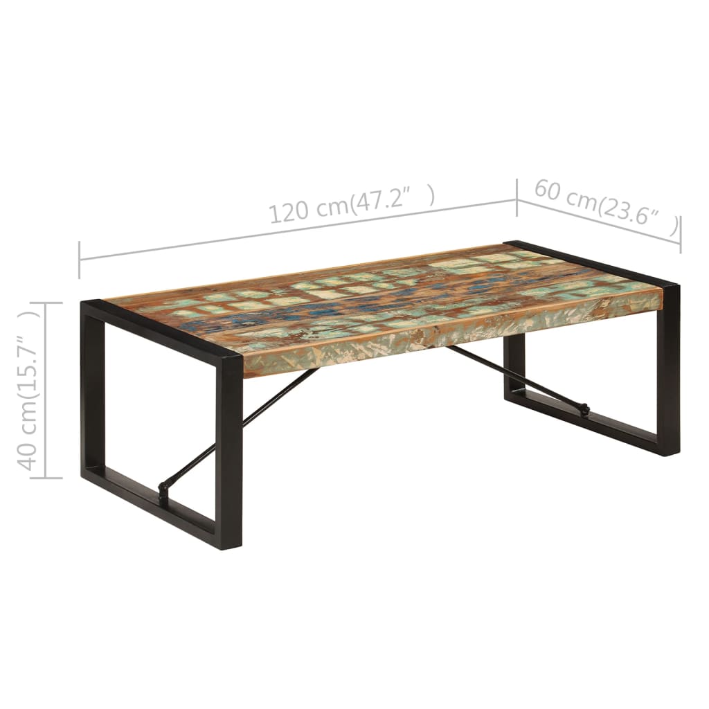 vidaXL Măsuță de cafea, 120 x 60 x 40 cm, lemn masiv reciclat vidaXL Măsuță de cafea, 120 x 60 x 40 cm, lemn masiv reciclat