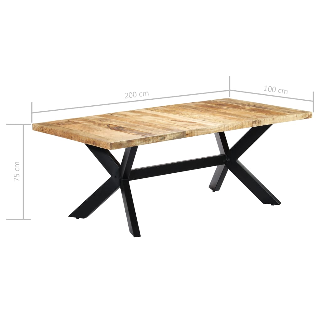 vidaXL Masă de bucătărie, 200x100x75 cm, lemn masiv de mango vidaXL Masă de bucătărie, 200x100x75 cm, lemn masiv de mango