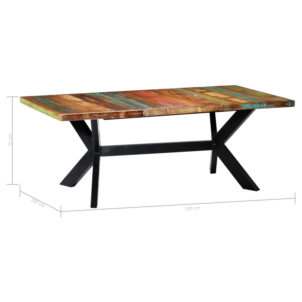 vidaXL Masă de bucătărie, 200 x 100 x 75 cm, lemn masiv reciclat vidaXL Masă de bucătărie, 200 x 100 x 75 cm, lemn masiv reciclat