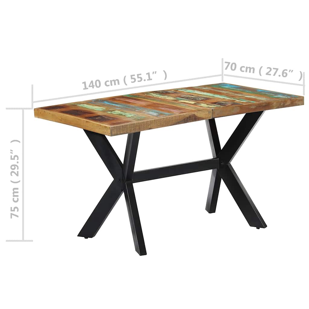vidaXL Masă de bucătărie, 140 x 70 x 75 cm, lemn masiv reciclat vidaXL Masă de bucătărie, 140 x 70 x 75 cm, lemn masiv reciclat