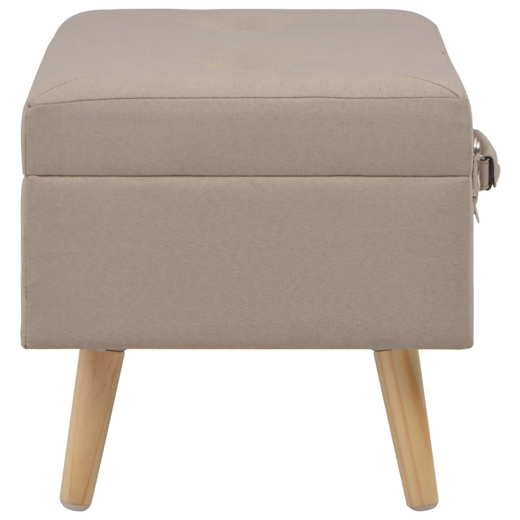 vidaXL Taburet cu depozitare, 40 cm, bej, material textil