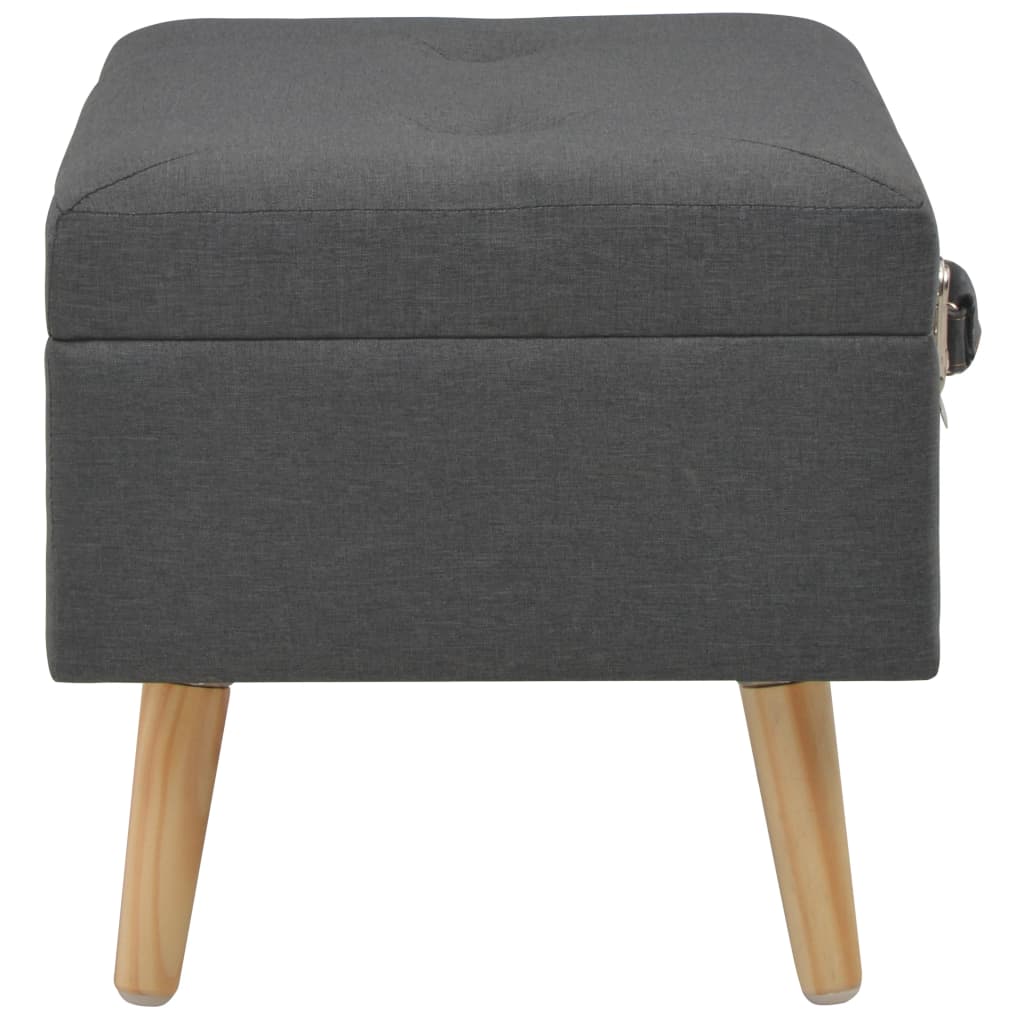 vidaXL Taburet cu depozitare, 40 cm, gri închis, material textil
