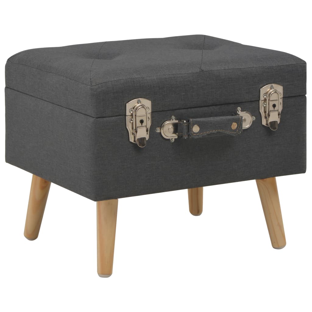 vidaXL Taburete cu depozitare, 3 buc., gri închis, material textil vidaXL Taburete cu depozitare, 3 buc., gri închis, material textil