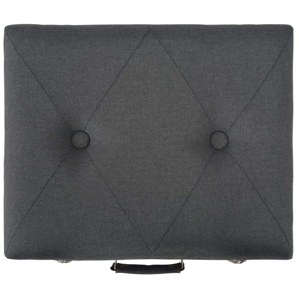 vidaXL Taburete cu depozitare, 3 buc., gri închis, material textil vidaXL Taburete cu depozitare, 3 buc., gri închis, material textil