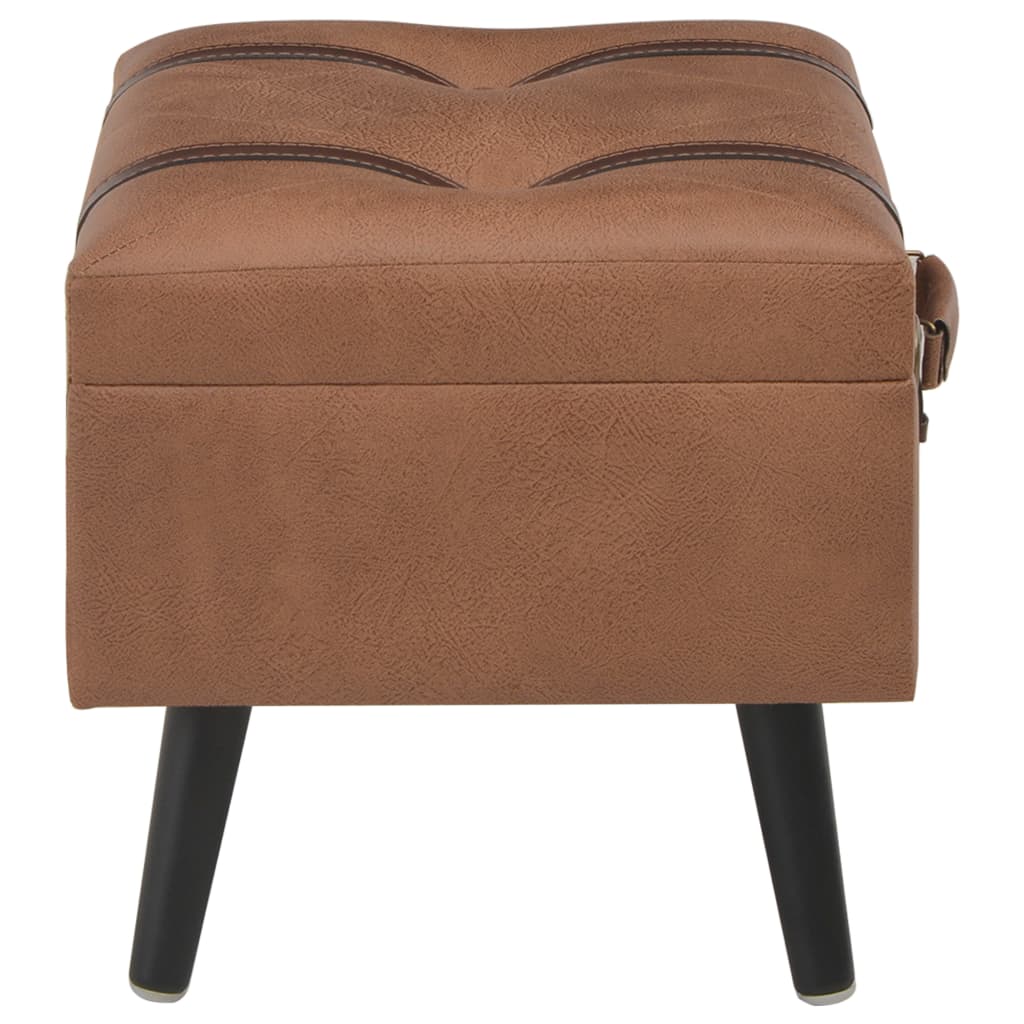 vidaXL Taburet cu depozitare, 40 cm, maro, piele ecologică