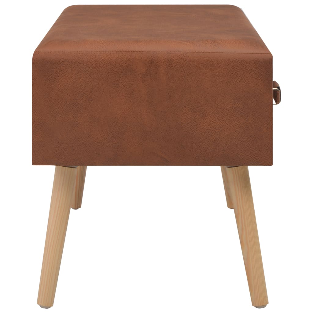 vidaXL Măsuță de cafea, maro, 80 x 40 x 46 cm, piele ecologică vidaXL Măsuță de cafea, maro, 80 x 40 x 46 cm, piele ecologică