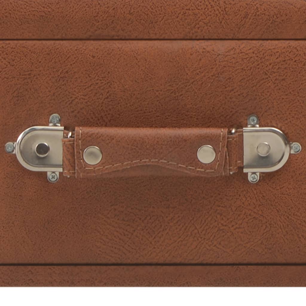 vidaXL Măsuță de cafea, maro, 80 x 40 x 46 cm, piele ecologică vidaXL Măsuță de cafea, maro, 80 x 40 x 46 cm, piele ecologică