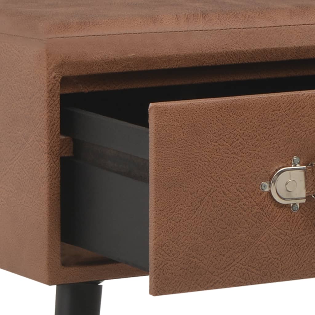 vidaXL Măsuță de cafea, maro închis, 80 x 40 x 46 cm, piele ecologică vidaXL Măsuță de cafea, maro închis, 80 x 40 x 46 cm, piele ecologică