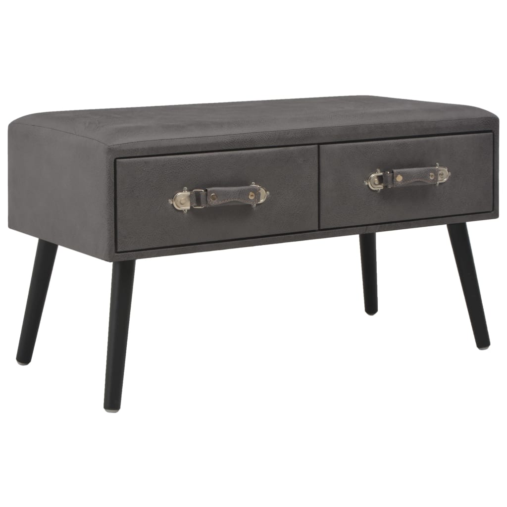 vidaXL Măsuță de cafea, gri, 80 x 40 x 46 cm, piele ecologică vidaXL Măsuță de cafea, gri, 80 x 40 x 46 cm, piele ecologică