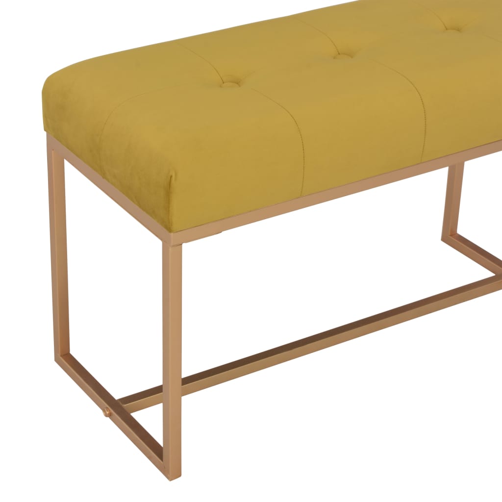 vidaXL Bancă, muștar, 80 cm, catifea vidaXL Bancă, muștar, 80 cm, catifea