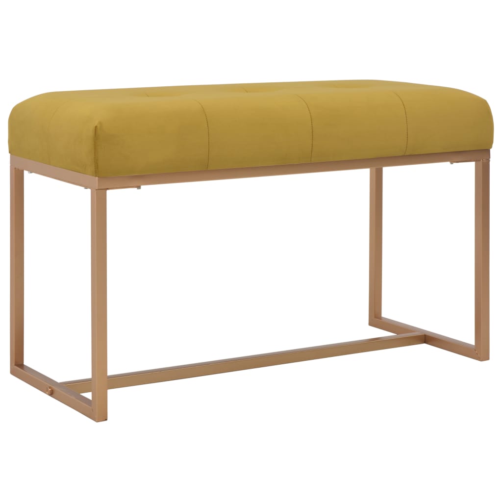 vidaXL Bancă, muștar, 80 cm, catifea vidaXL Bancă, muștar, 80 cm, catifea