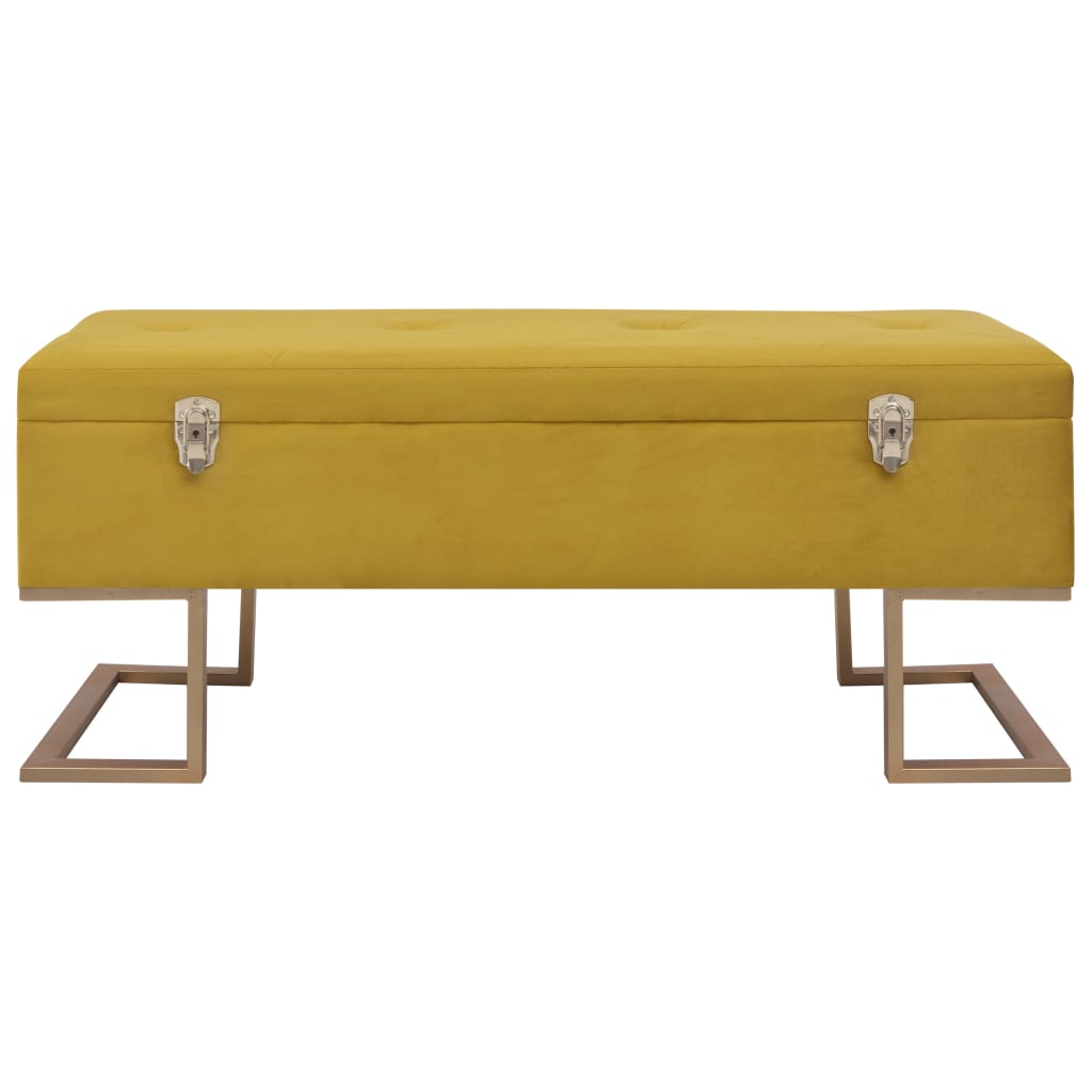 vidaXL Banchetă cu un compartiment de depozitare muștar 105cm catifea