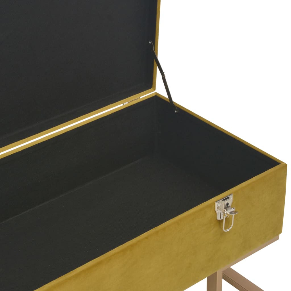vidaXL Banchetă cu un compartiment de depozitare muștar 105cm catifea