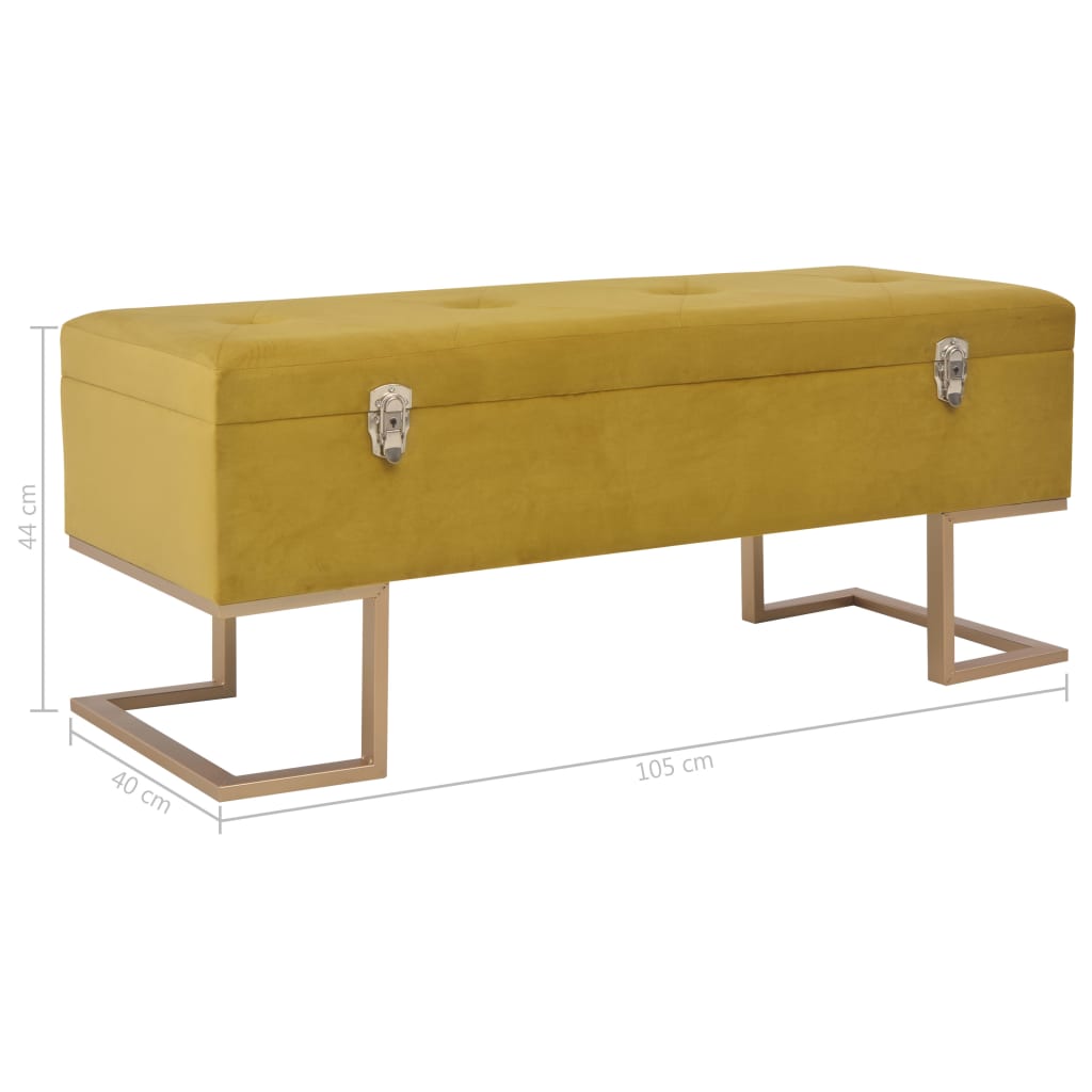 vidaXL Banchetă cu un compartiment de depozitare muștar 105cm catifea