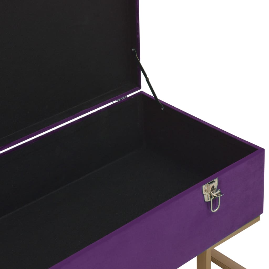 vidaXL Banchetă cu un compartiment de depozitare violet 105cm catifea