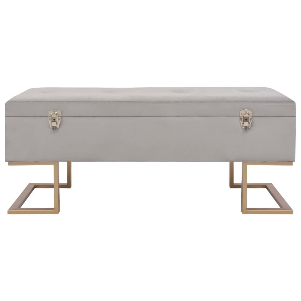vidaXL Banchetă cu un compartiment de depozitare gri 105 cm catifea
