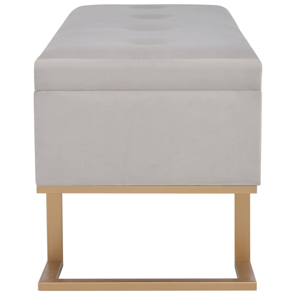 vidaXL Banchetă cu un compartiment de depozitare gri 105 cm catifea