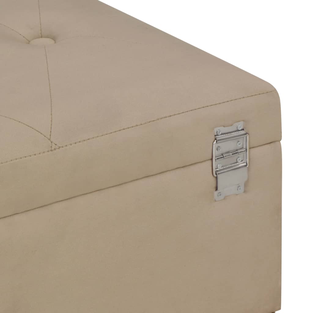 vidaXL Banchetă cu un compartiment de depozitare bej 105 cm catifea