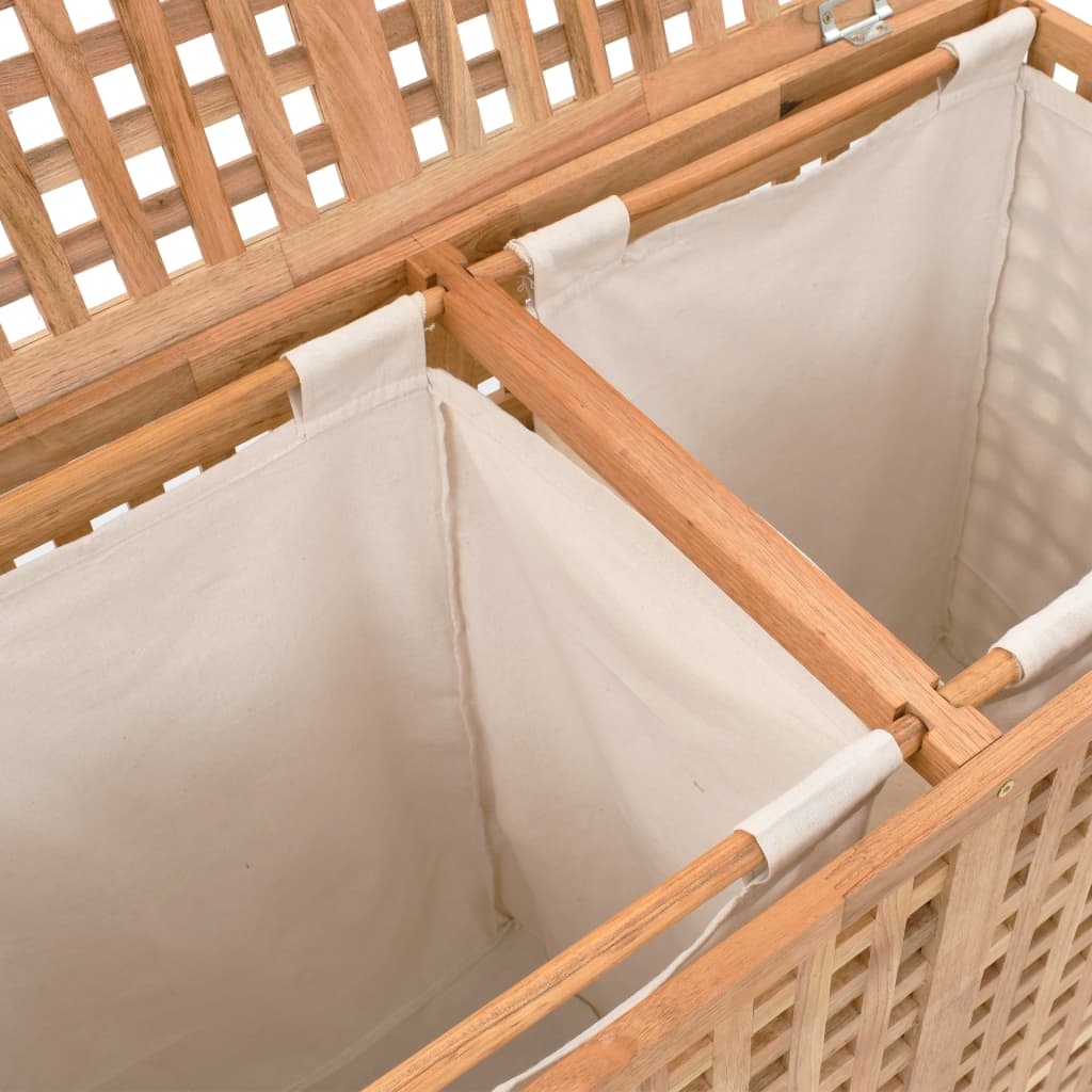 vidaXL Coș de rufe, 87,5x46x67 cm, lemn masiv de nuc vidaXL Coș de rufe, 87,5x46x67 cm, lemn masiv de nuc