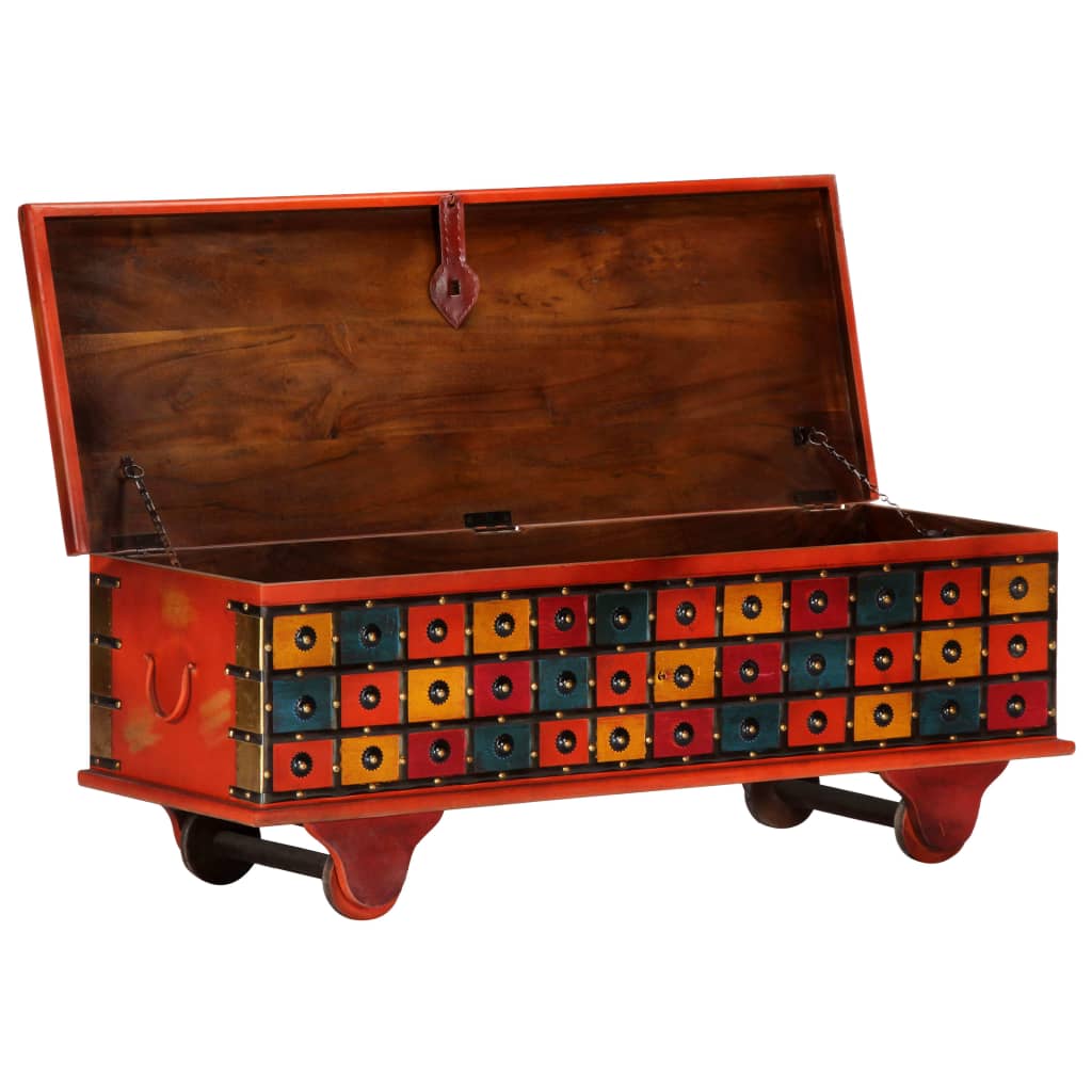 vidaXL Ladă de depozitare, roșu, 110x40x40 cm, lemn masiv de acacia vidaXL Ladă de depozitare, roșu, 110x40x40 cm, lemn masiv de acacia