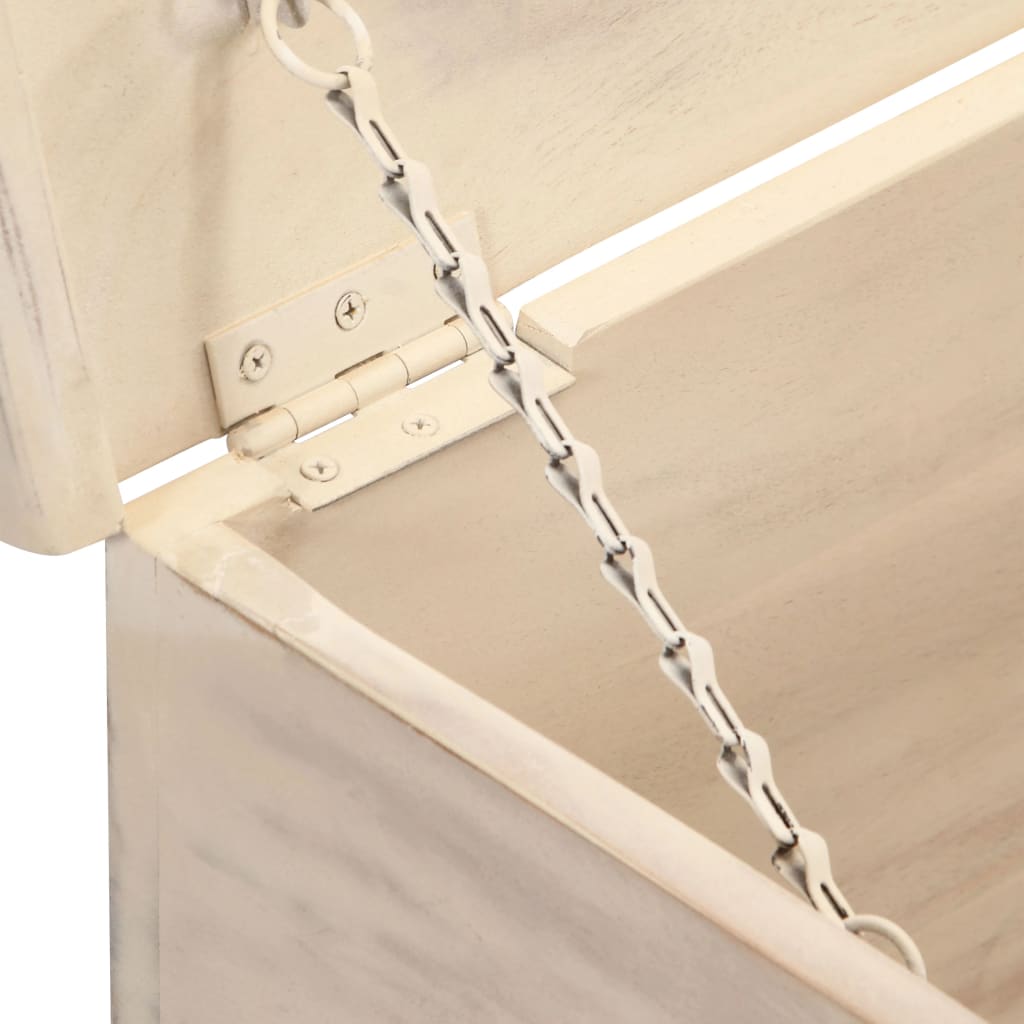 vidaXL Ladă de depozitare, alb, 110x40x45 cm, lemn masiv de acacia vidaXL Ladă de depozitare, alb, 110x40x45 cm, lemn masiv de acacia