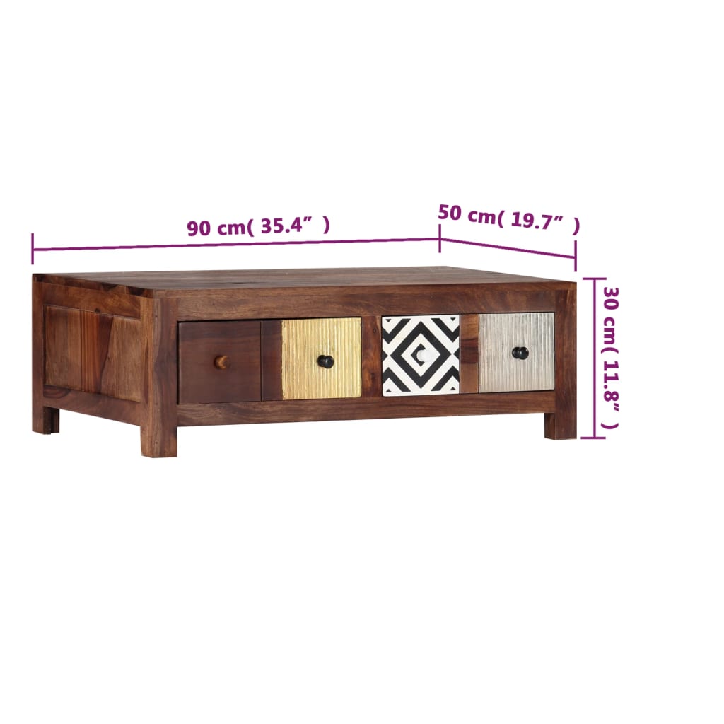 vidaXL Măsuță de cafea, 90 x 50 x 30 cm, lemn masiv de acacia vidaXL Măsuță de cafea, 90 x 50 x 30 cm, lemn masiv de acacia