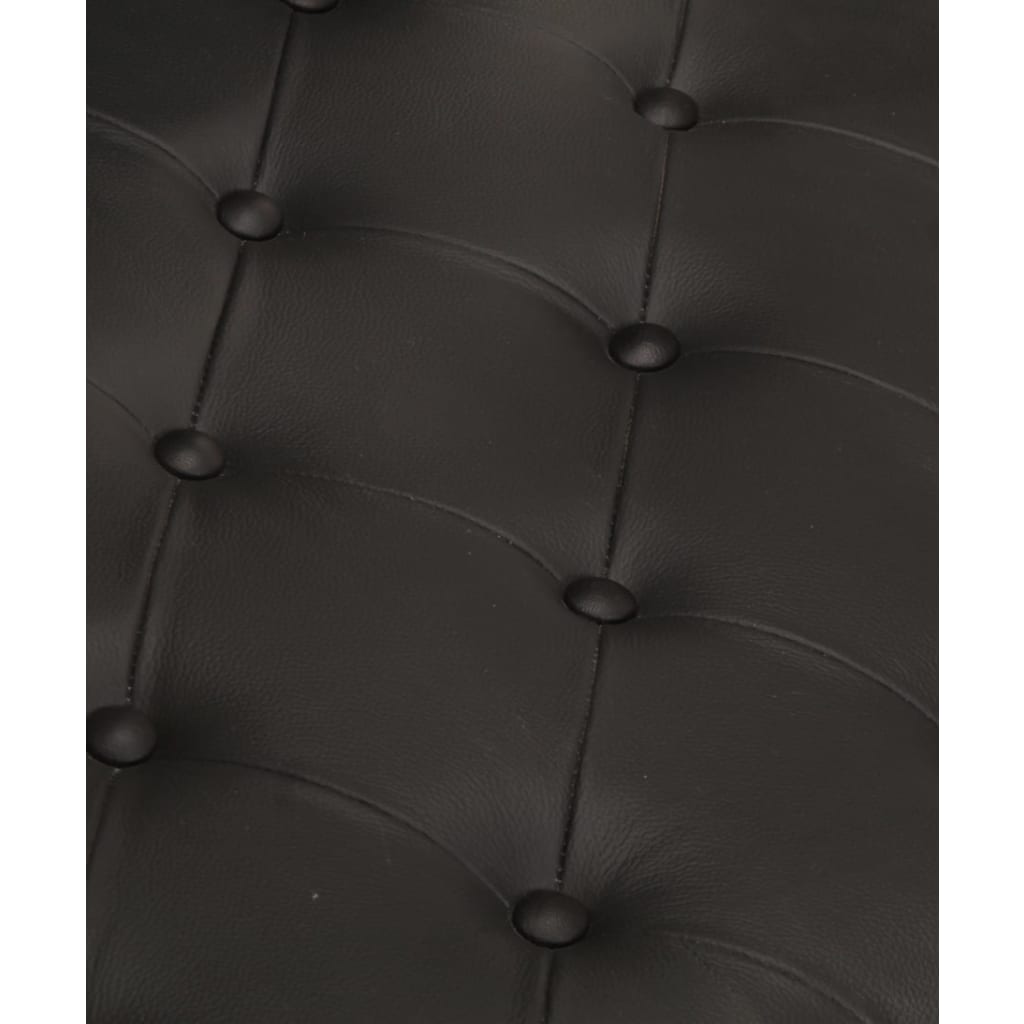 vidaXL Fotoliu aviator, negru, piele naturală