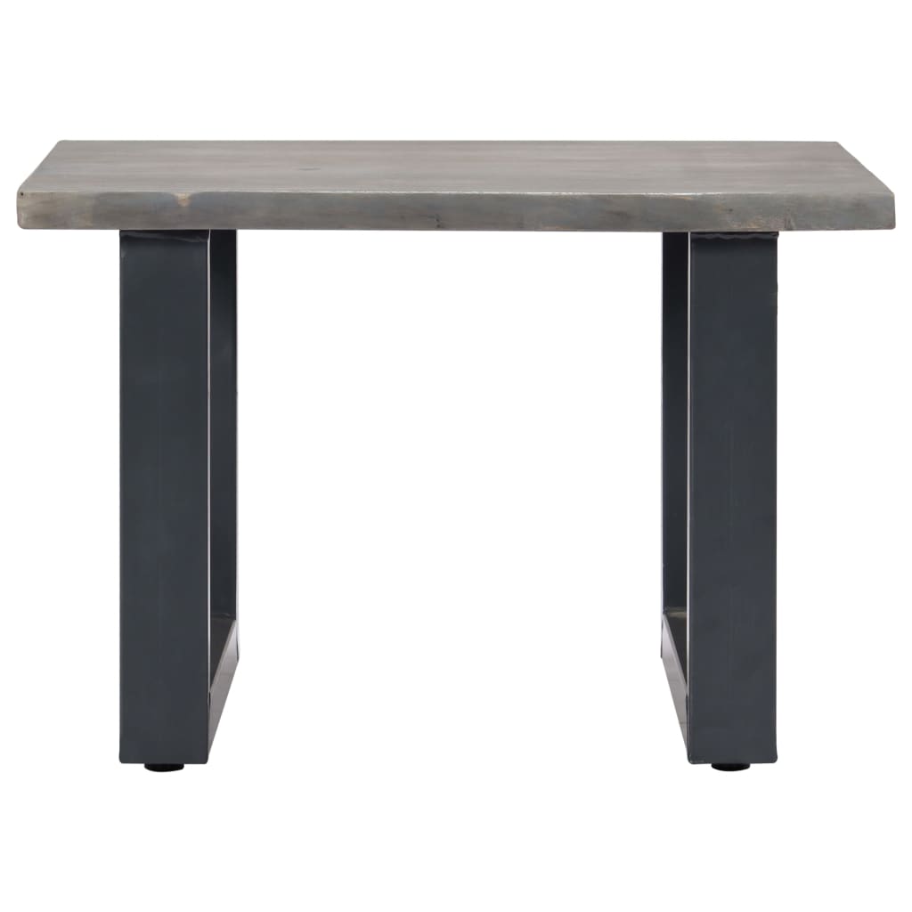 vidaXL Masă cafea, muchii naturale gri, 60x60x40 cm, lemn masiv acacia vidaXL Masă cafea, muchii naturale gri, 60x60x40 cm, lemn masiv acacia