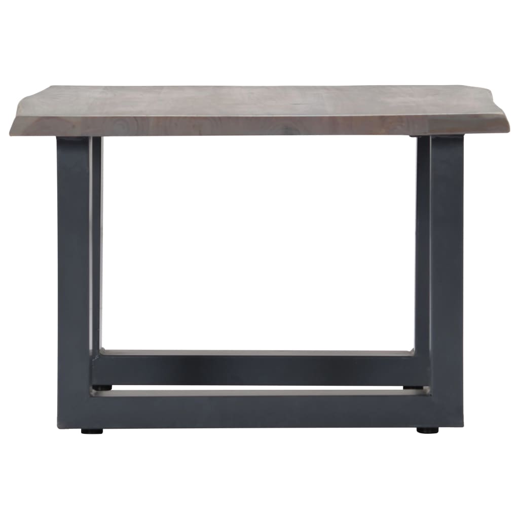 vidaXL Masă cafea, muchii naturale gri, 60x60x40 cm, lemn masiv acacia vidaXL Masă cafea, muchii naturale gri, 60x60x40 cm, lemn masiv acacia