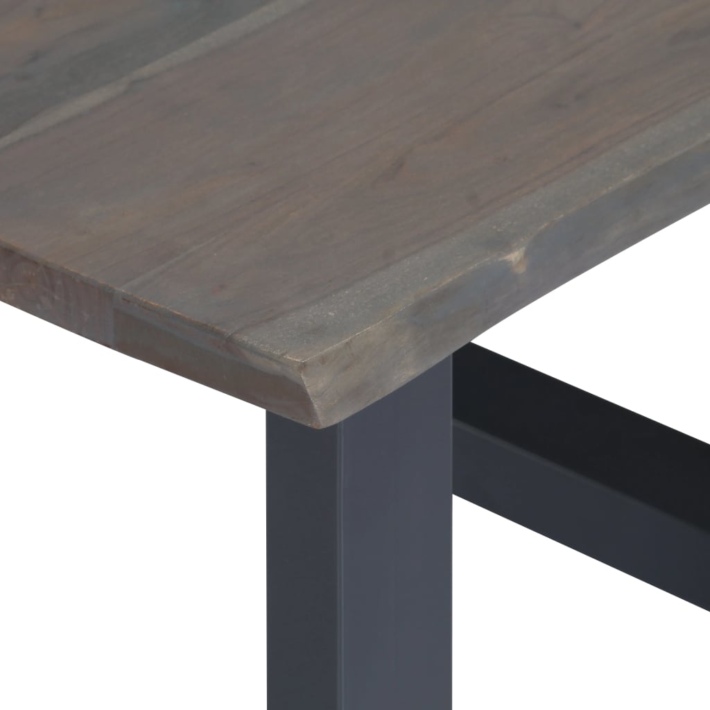 vidaXL Masă cafea, muchii naturale gri, 60x60x40 cm, lemn masiv acacia vidaXL Masă cafea, muchii naturale gri, 60x60x40 cm, lemn masiv acacia