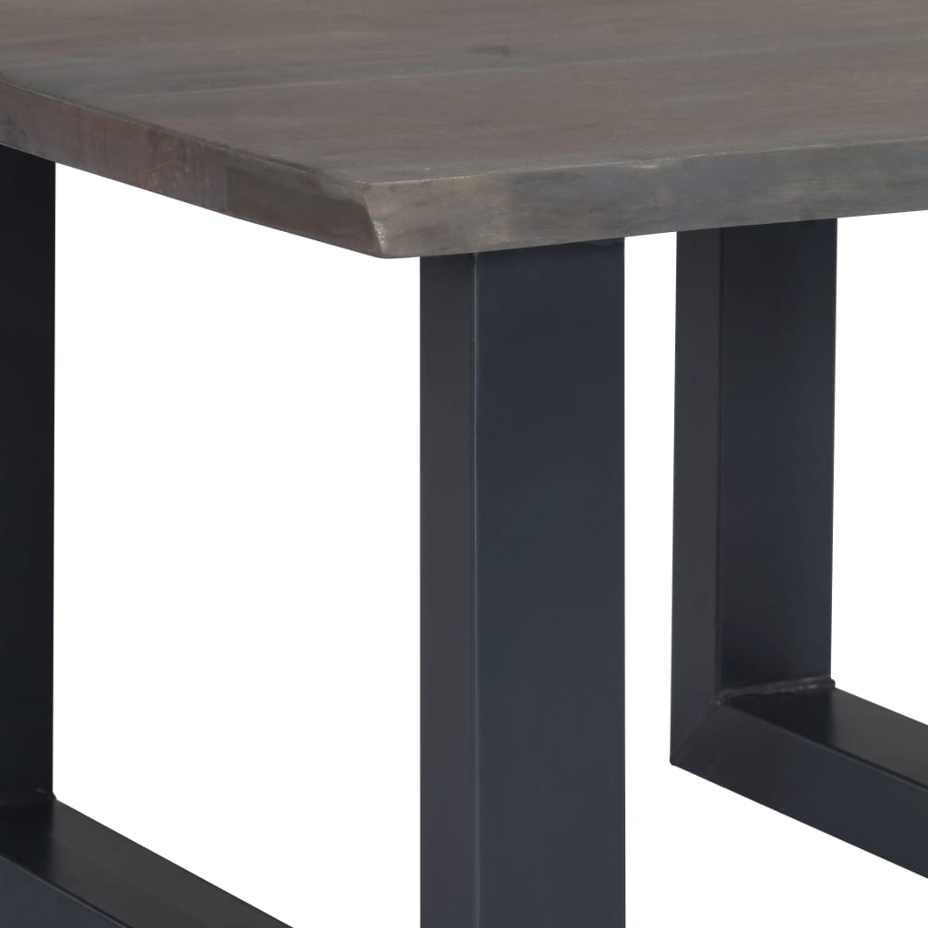 vidaXL Masă cafea, muchii naturale gri, 60x60x40 cm, lemn masiv acacia vidaXL Masă cafea, muchii naturale gri, 60x60x40 cm, lemn masiv acacia