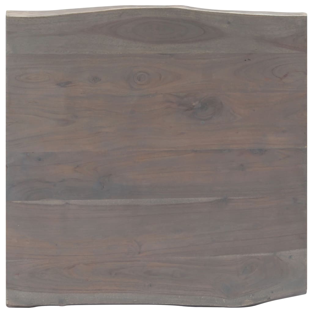 vidaXL Masă cafea, muchii naturale gri, 60x60x40 cm, lemn masiv acacia vidaXL Masă cafea, muchii naturale gri, 60x60x40 cm, lemn masiv acacia