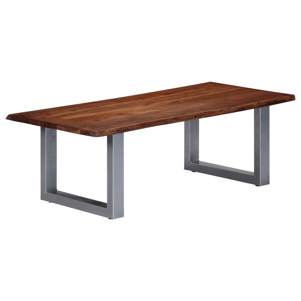 vidaXL Măsuță cafea, muchii naturale, 115x60x40 cm, lemn masiv acacia vidaXL Măsuță cafea, muchii naturale, 115x60x40 cm, lemn masiv acacia