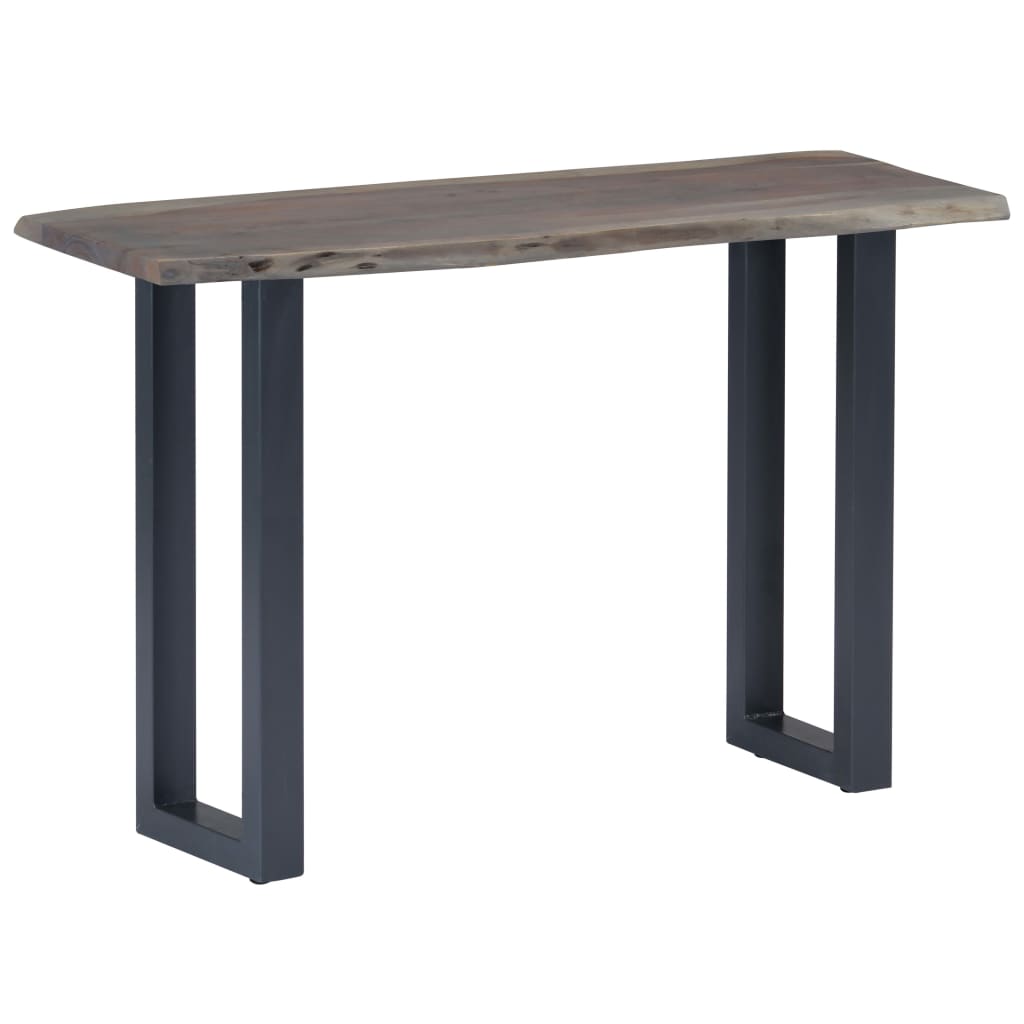 vidaXL Masă consolă, gri, 115x35x76 cm, lemn masiv de acacia și fier