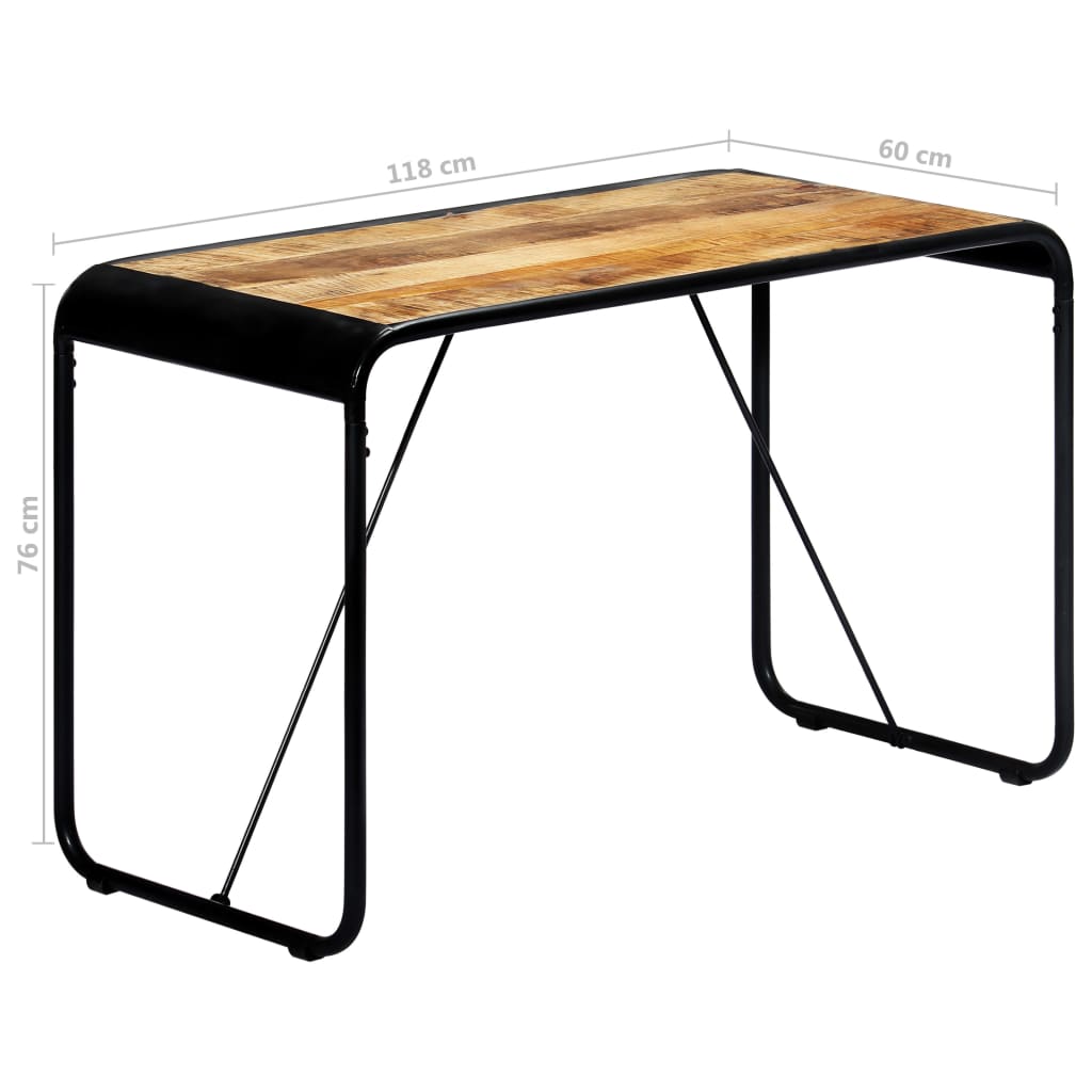 vidaXL Masă de bucătărie, 118x60x76 cm, lemn masiv de mango nefinisat