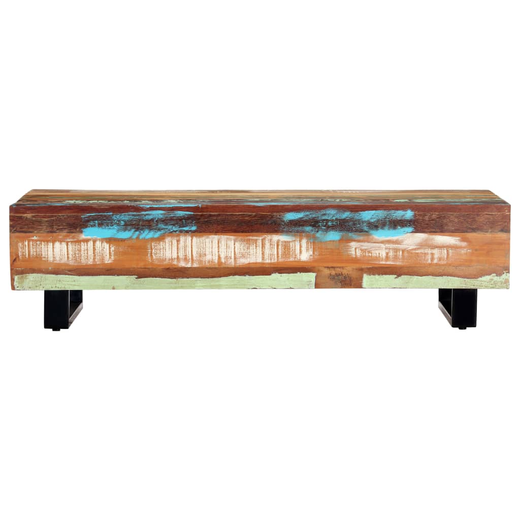 vidaXL Măsuță de cafea, 120 x 50 x 30 cm, lemn masiv reciclat și oțel vidaXL Măsuță de cafea, 120 x 50 x 30 cm, lemn masiv reciclat și oțel