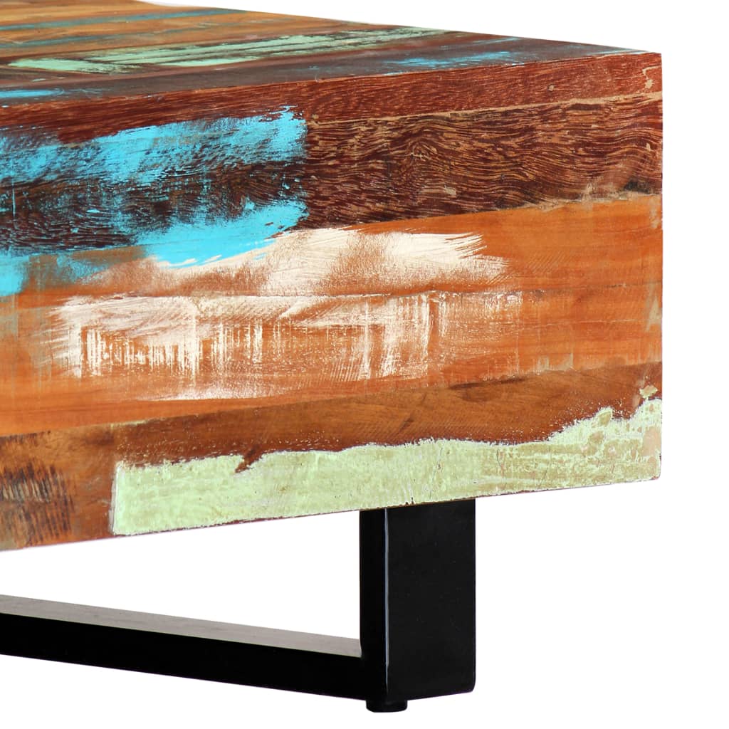 vidaXL Măsuță de cafea, 120 x 50 x 30 cm, lemn masiv reciclat și oțel vidaXL Măsuță de cafea, 120 x 50 x 30 cm, lemn masiv reciclat și oțel