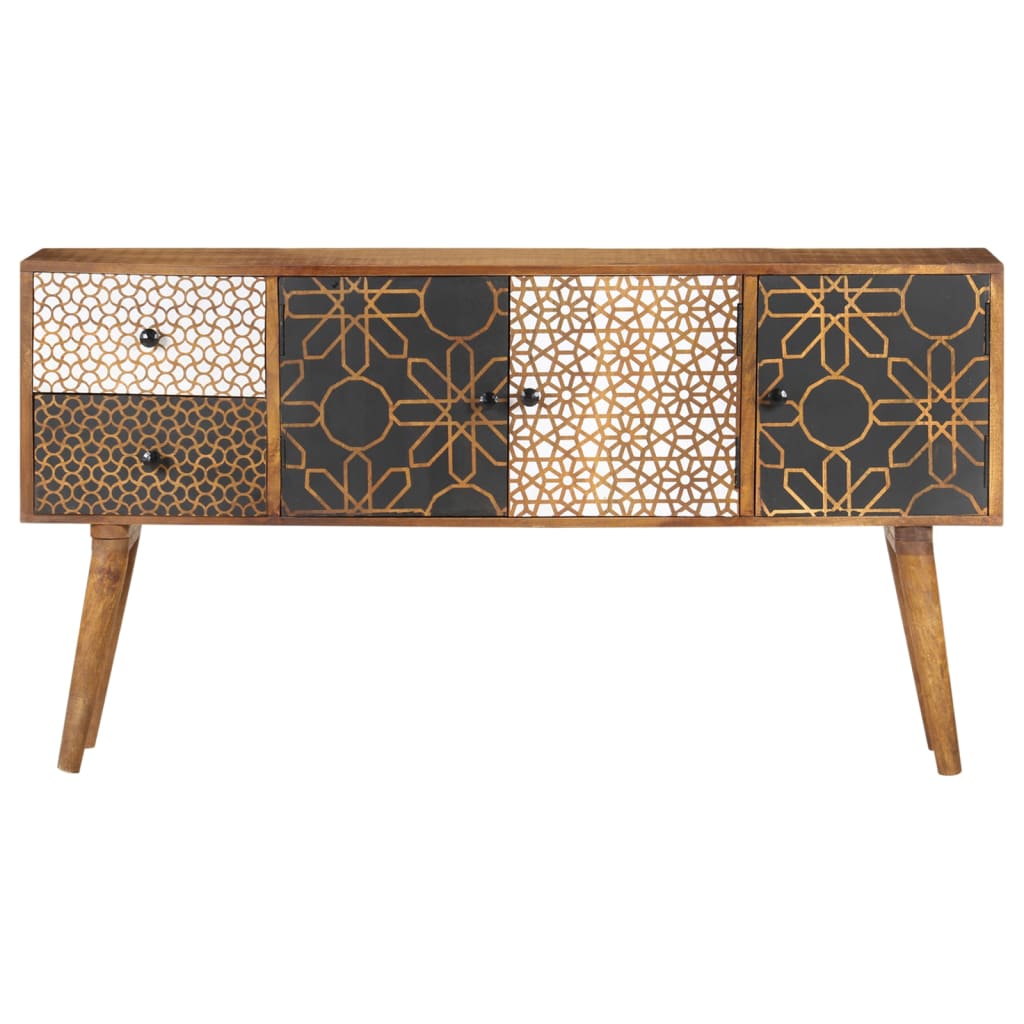 vidaXL Dulap, model imprimat, 130 x 30 x 70 cm, lemn masiv de mango