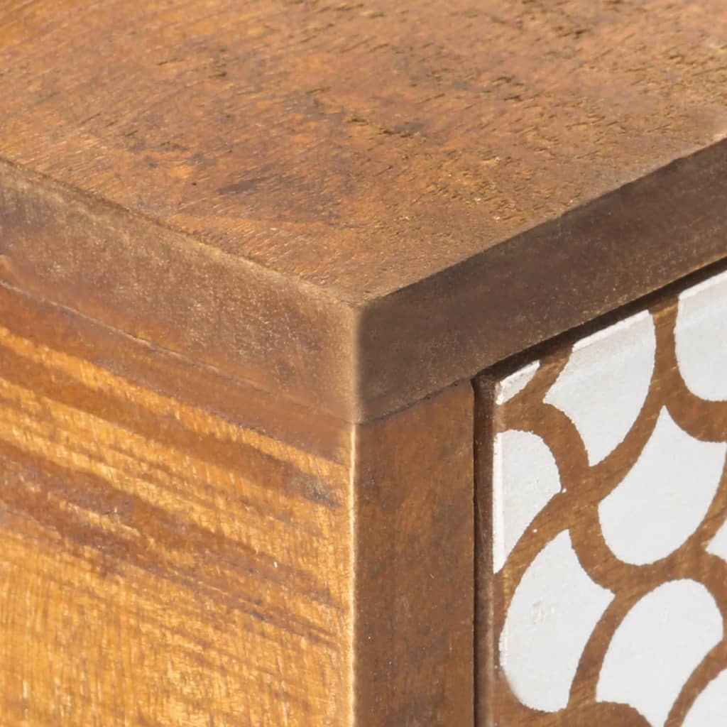 vidaXL Dulap, model imprimat, 130 x 30 x 70 cm, lemn masiv de mango