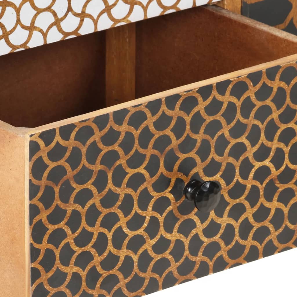vidaXL Dulap, model imprimat, 130 x 30 x 70 cm, lemn masiv de mango