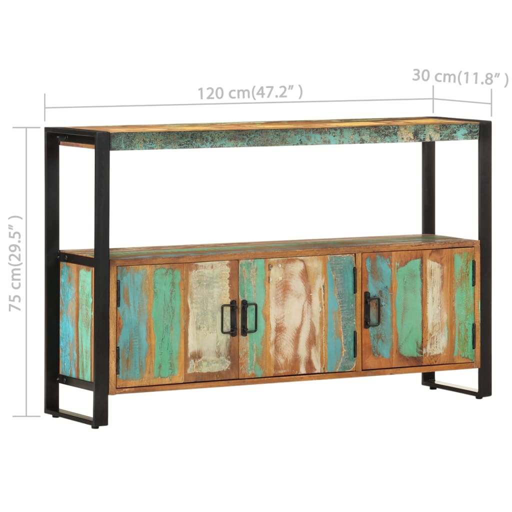vidaXL Servantă, 120 x 30 x 75 cm, lemn masiv reciclat